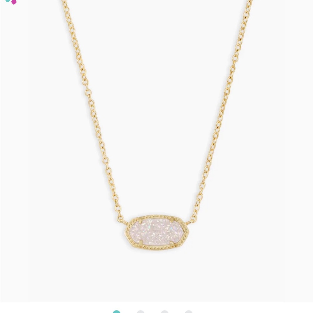 Elisa Gold Pendant Necklace in Iridescent Drusy